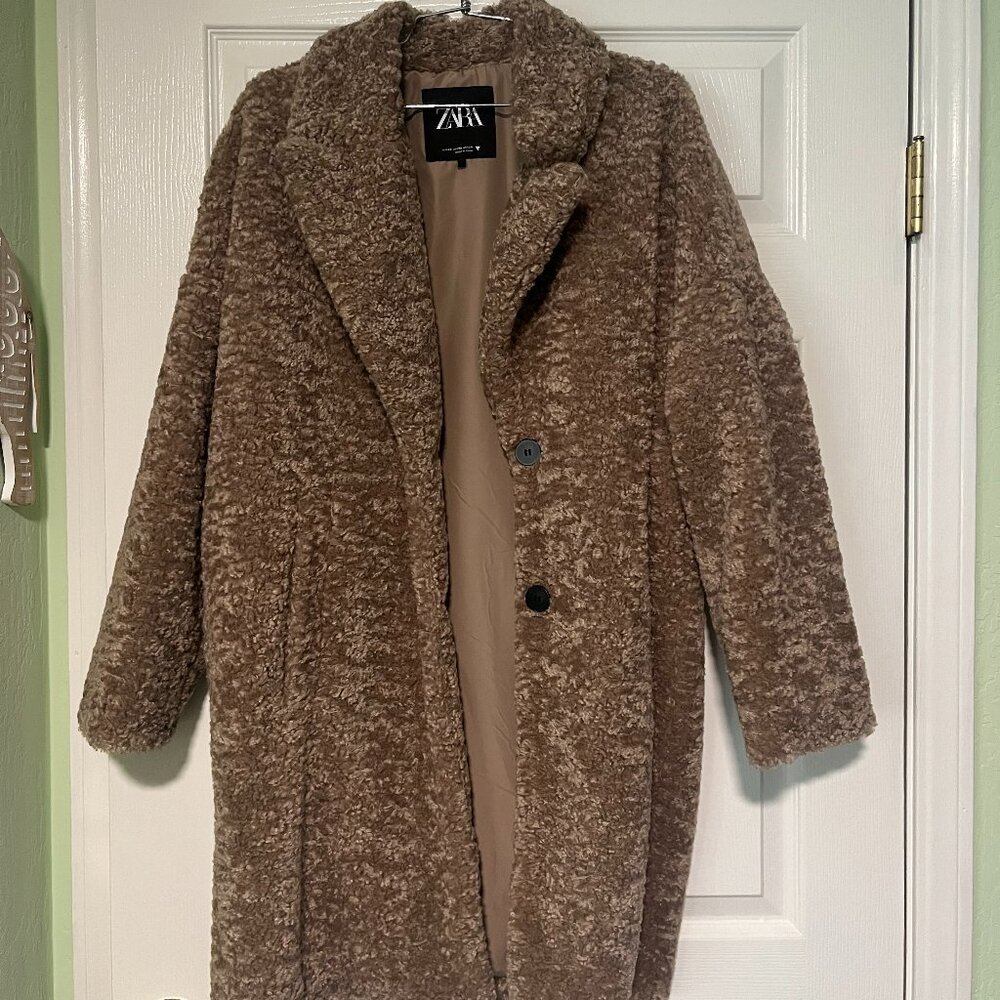 Zara Long Teddy Coat